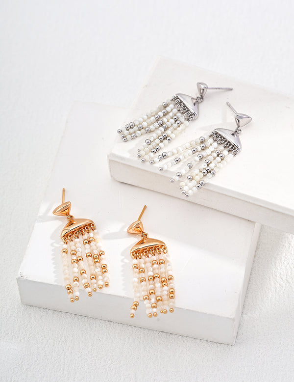 Classic Pearl Tassel Earrings